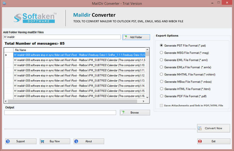 Softaken Maildir Converter screenshot