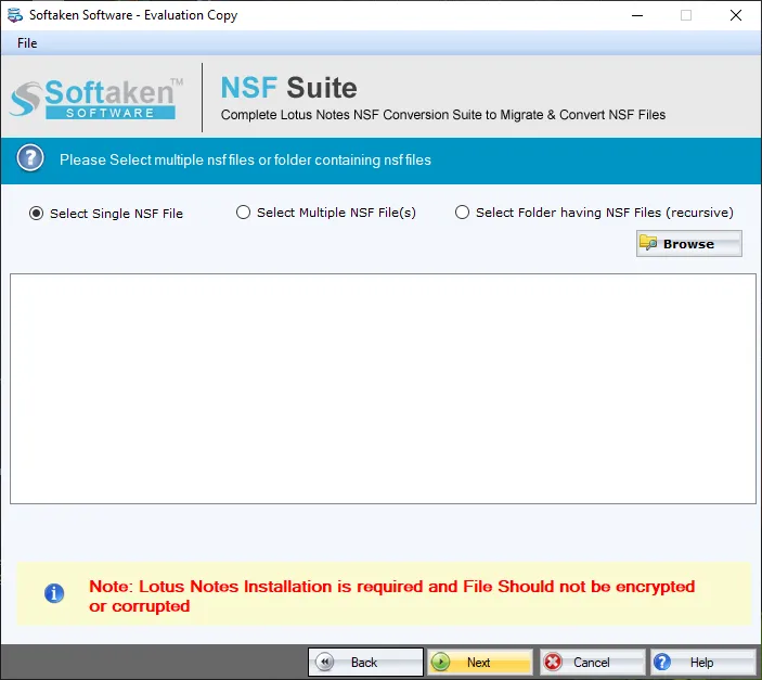 Click to enlarge Preview NSF folders and items