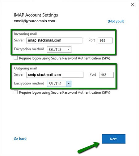 imap setting