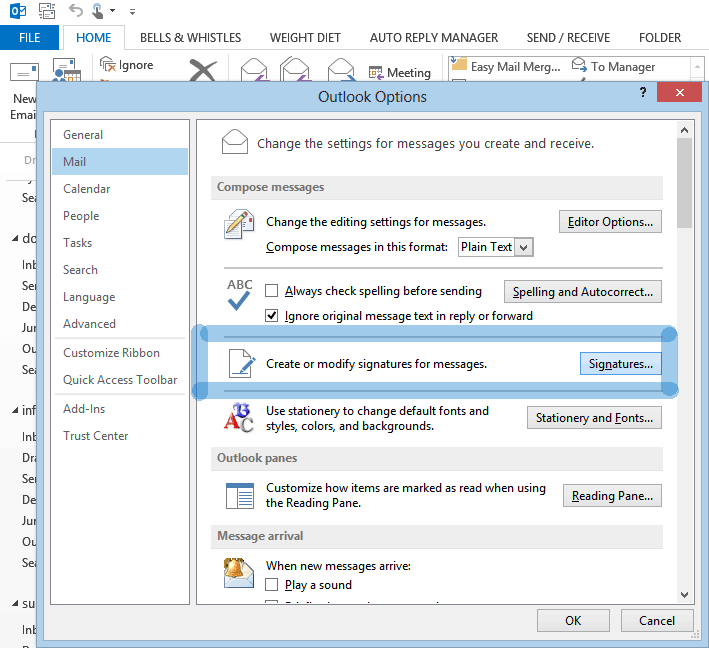 how do i add a signature to my office 365 outlook email
