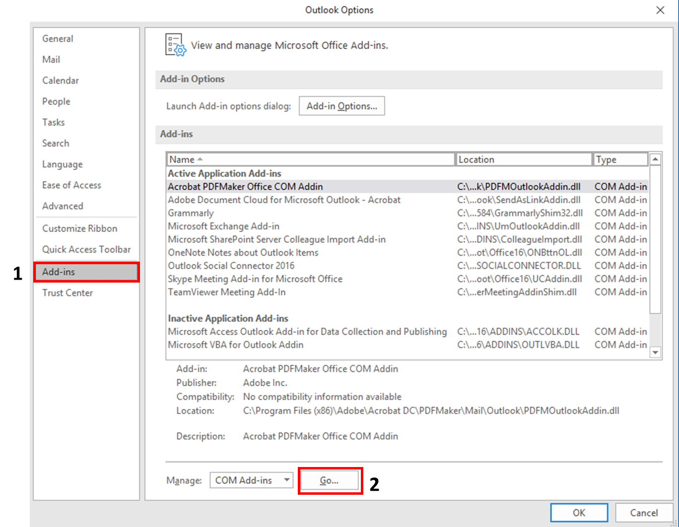 How To Disable Adobe Acrobat Outlook Add In Lalapaeng