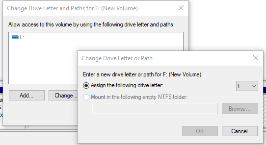 change drive letter