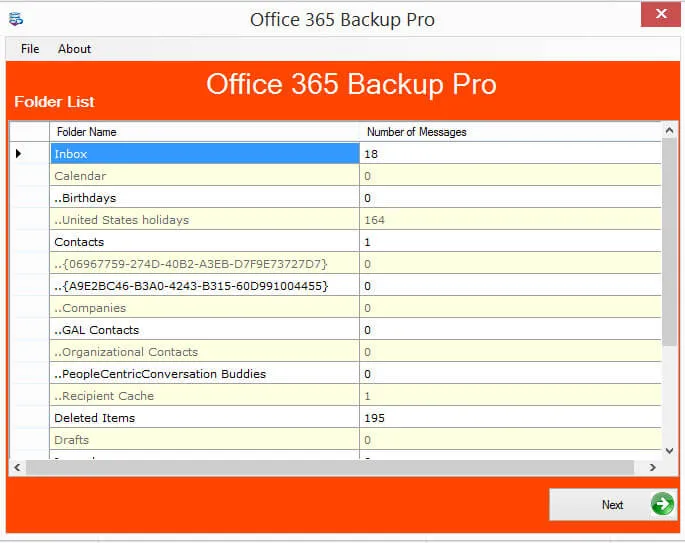 Click to enlarge Select backup format and filters
